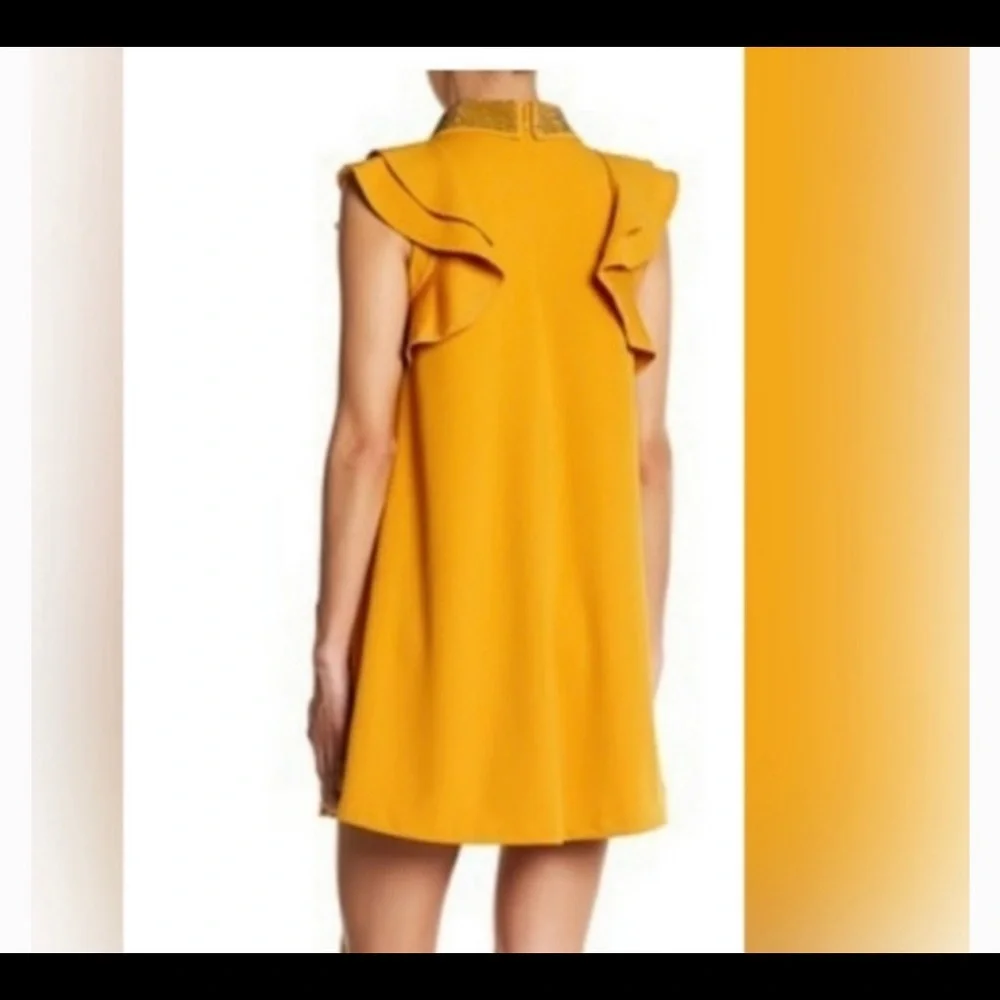 RED GRACIA CRYSTAL JEWELED COLLAR DRESS - Picture 9 of 11